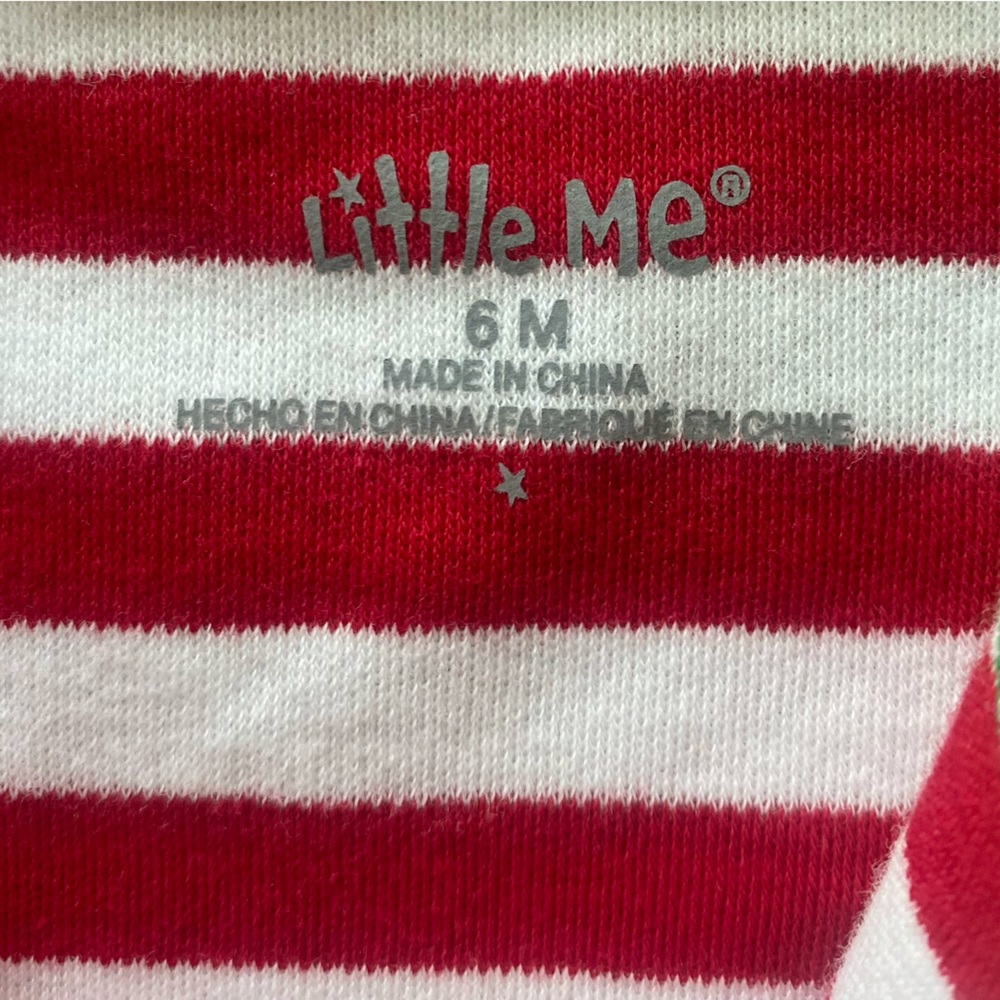 NWT Baby Boys Girls Red White Striped Footie Pajamas 6M - Picture 6 of 6